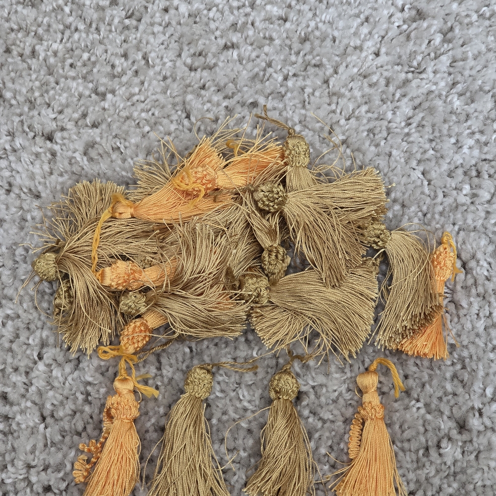 Tan and Orange Decorative Tassel Trim